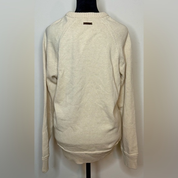 Chevignon preppy collegiate varsity cream and navy C sweater medium EUC - Picture 6 of 10